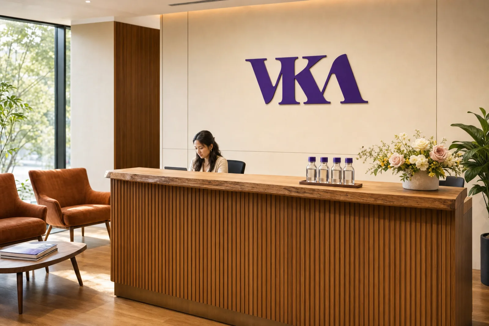 VKA reception lobby with VKA brand mark