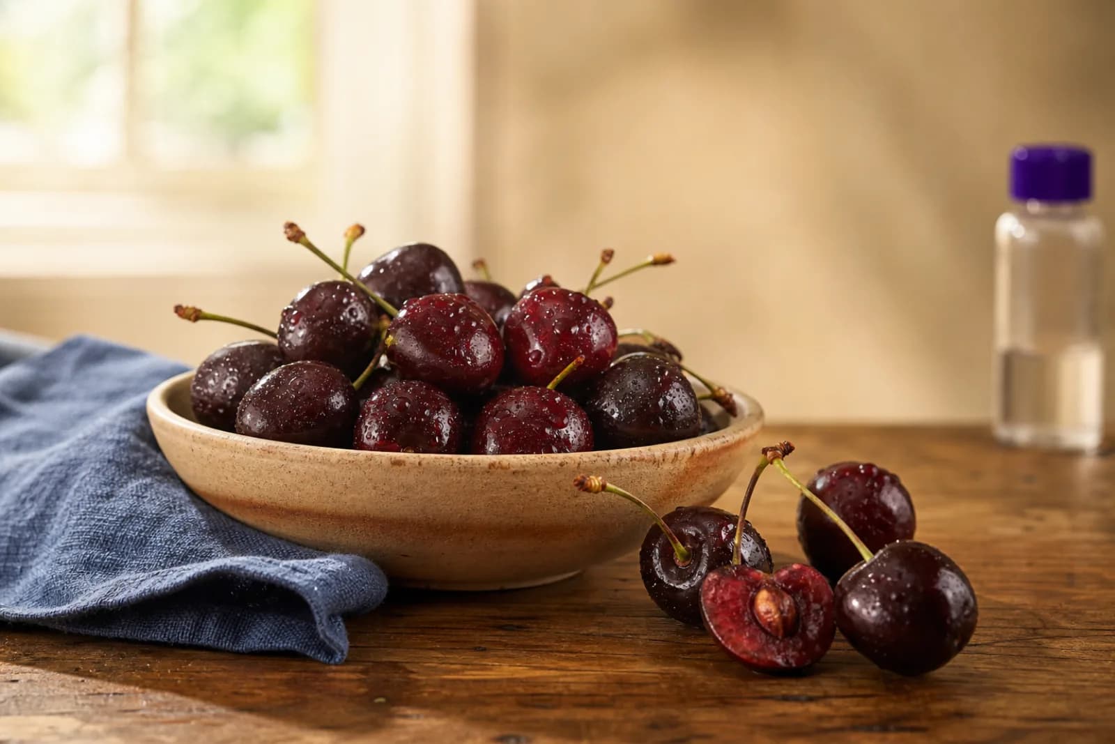 Fresh cherries representing natural texture ingredients